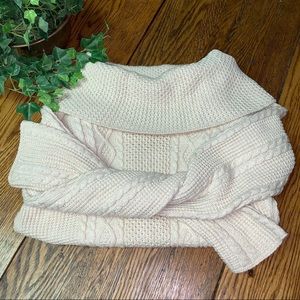 Croft & Barrow Knit Cowl Neck Sweater Crea…